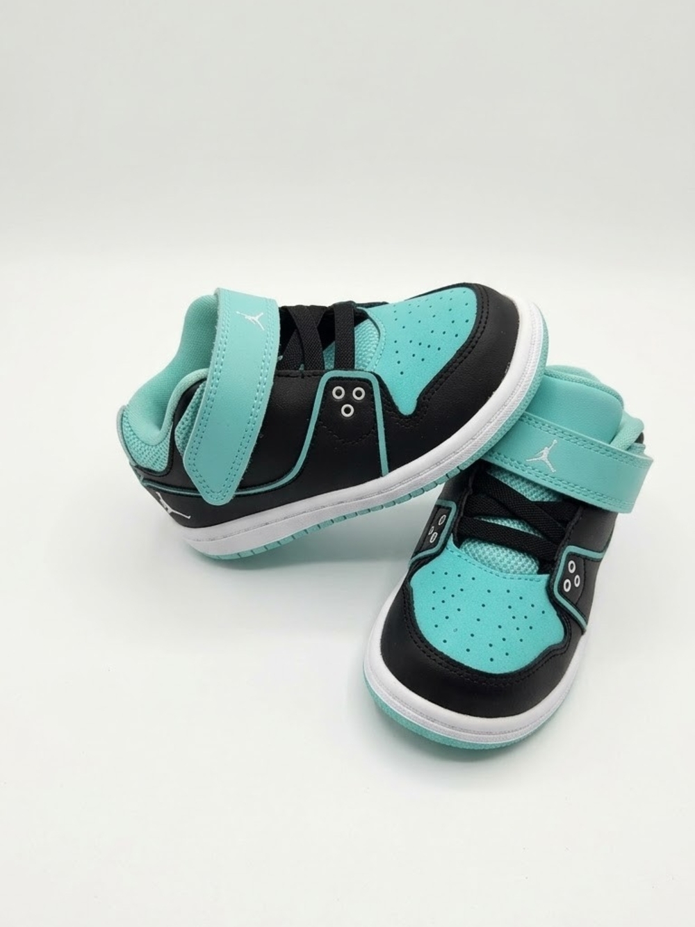 Jordan 1 Flight 2 Low GT Toddler 5C Black White Turquoise